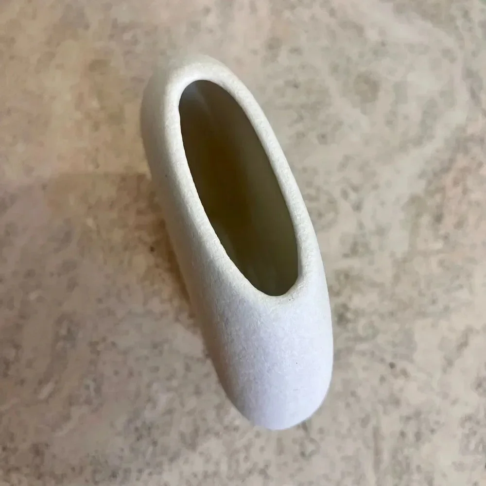 Parma by AAI Matte ivory Cream Stoneware Textured Mid-Century Art Pottery Bud Va